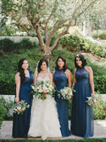 Navy Blue Plus Size Mismatched Bridesmaid Dresses Long Tulle Bridesmaid Dress ARD1194-SheerGirl