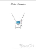 New Arrival! 925 Silver Accessories Delicate Chain Water Blue Crystal Pendent NC3001-SheerGirl