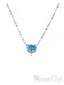 New Arrival! 925 Silver Accessories Delicate Chain Water Blue Crystal Pendent NC3001