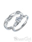 New Arrival! 925 Silver Couple Rings with Zircon and Cross Texture RI5001