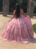 Off Shoulder Sweetheart Neckline Sparkly Quinceanera Dresses Applique Prom Dresses ARD2634-SheerGirl