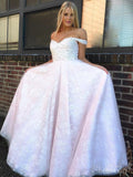 Off The Shoulder Lace Prom Dresses Beaded Ball Gown ARD2224-SheerGirl