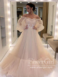 Off The Shoulder Puff Sleeve Prom Dress Tulle Long Evening Dresses ARD2404-SheerGirl