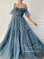 Off-The-Shoulder Sleeves Layered Tulle Ball Gown Sweetheart Neck Prom Dress ARD2690