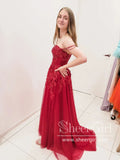 Off The Shoulder Straps Sweetheart Neck Prom Gown with High Slit ARD2688-SheerGirl