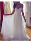 Vestidos de novia de playa imperio de gasa marfil con hombros descubiertos, vestidos de novia de boda de verano, apd2531