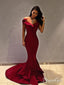 Off the Shoulder Burgundy Mermaid Prom Dresses Sexy Tight Pageant Dress ARD1870