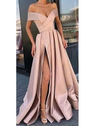 Off the Shoulder Cheap Prom Dresses with Pockets and Slit ARD2245-SheerGirl
