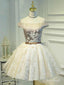 Off the Shoulder Cute Homecoming Dresses Ivory Lace Homecoming Dress ARD1499