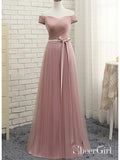 Off the Shoulder Dusty Rose Formal Dresses Simple Prom Dress ARD1056-SheerGirl