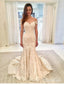 Off the Shoulder Lace Mermaid Wedding Dresses with Train AWD1431