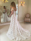 Off the Shoulder Lace Wedding Dresses Rustic Boho Wedding Dress AWD1447