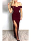 Off the Shoulder Maroon Formal Dresses Sexy Mermaid Prom Dress ARD1443