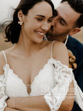 Off the Shoulder Mermaid Wedding Gown With V Neck Gorgeous Lace Wedding Dress AWD1810-SheerGirl