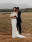 Off the Shoulder Mermaid Wedding Gown With V Neck Gorgeous Lace Wedding Dress AWD1810
