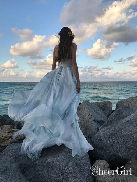 Off the Shoulder Ombre Beach Wedding Dresses for Wedding Photo ARD1944-SheerGirl