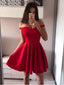 Off the Shoulder Red Homecoming Dresses Broad Strap Little Black Dress ARD1735