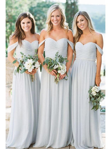 Off the Shoulder Silver Beach Bridesmaid Dresses Maternity Bridesmaid Dresses ARD1149