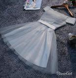 Off the Shoulder Silver Tulle Homecoming Dresses A Line Short Homecoming Dress ARD1514-SheerGirl