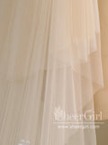 Ombre Champagne Floral Lace Ivory Cathedral Veil with Blusher Bridal Veil Wedding Veil ACC1193-SheerGirl