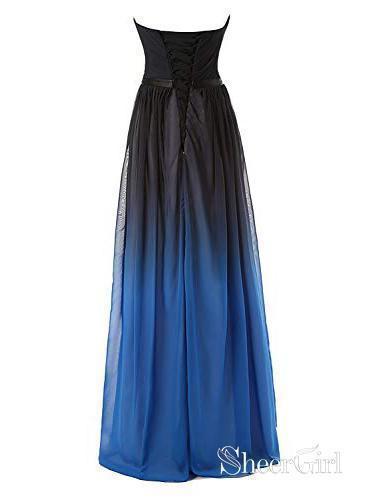 women's ombre dresses Ombre Evening Gowns Women's Elegant Dress Sweetheart Long Prom Dresses ARD3148