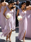 Vestidos de dama de honor lila de un hombro con vestido de dama de honor de talla grande con abertura ARD1174 