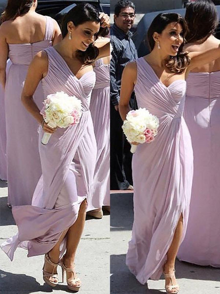 One Shoulder Lilac Bridesmaid Dresses with Slit Plus Size Bridesmaid Dress ARD1174 One Shoulder Lilac Bridesmaid Dresses with Slit Plus Size Bridesmaid Dress ARD1174