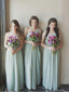 One Shoulder Mint Green Bridesmaid Dresses Plus Size Maternity Long Bridesmaid Dresses ARD1136