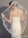 One Tier Short Wedding Veil Vintage-Inspired Lace Mantilla Veils ACC1064-SheerGirl