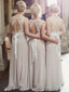 Open Back Lace Top Chiffon Long Bridesmaid Dresses with Sash ARD1384