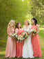 Pin Mismatched Bridesmaid Dresses Long Chiffon Watermelon Red Bridesmaid Dresses ARD1139