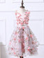 Vestidos de fiesta florales rosados ​​3D Lindo vestido Hoco ARD1934