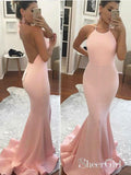 Pink Backless Sexy Mermaid Cheap Prom Dresses APD2857-SheerGirl