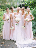 Pink Bridesamid Dresses Lace Top Chiffon Long Cheap Bridesmaid Dresses ARD1150-SheerGirl