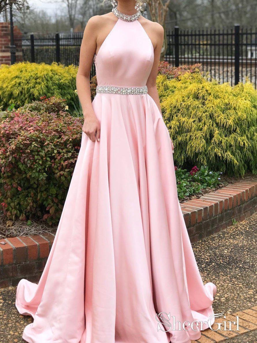 halter gown dress Pink Prom Dresses Long Rhinestone Beaded Backless Formal Evening Ball Gowns APD3274 Pink Halter Prom Dresses Long Rhinestone Beaded Backless Prom Dresses West Palm special occasions or any Style:R88DM4035 onesie