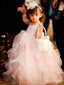 Pink Organza Ball Gown Flower Girl Dresses with Ruffle Skirt ARD1768