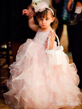 Pink Organza Ball Gown Flower Girl Dresses with Ruffle Skirt ARD1768-SheerGirl