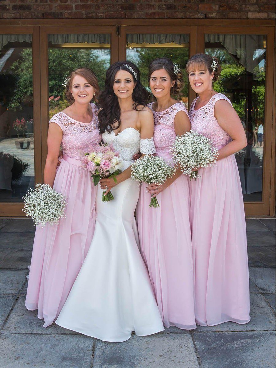 blue dress for baby girl Cute Pink Off The Shoulder Neckline Lace Prom Dresses Bridesmaid Dress PG638 US12 / As Picture main image 1