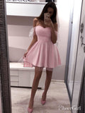 Pink Polka Dot Mini Homecoming Dresses Sweetheart Neck Mini Hoco Dress ARD1736-SheerGirl