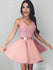 Pink Simple Homecoming Dresses V Neck Cheap Cute Homecoming Dresses ARD1128-SheerGirl