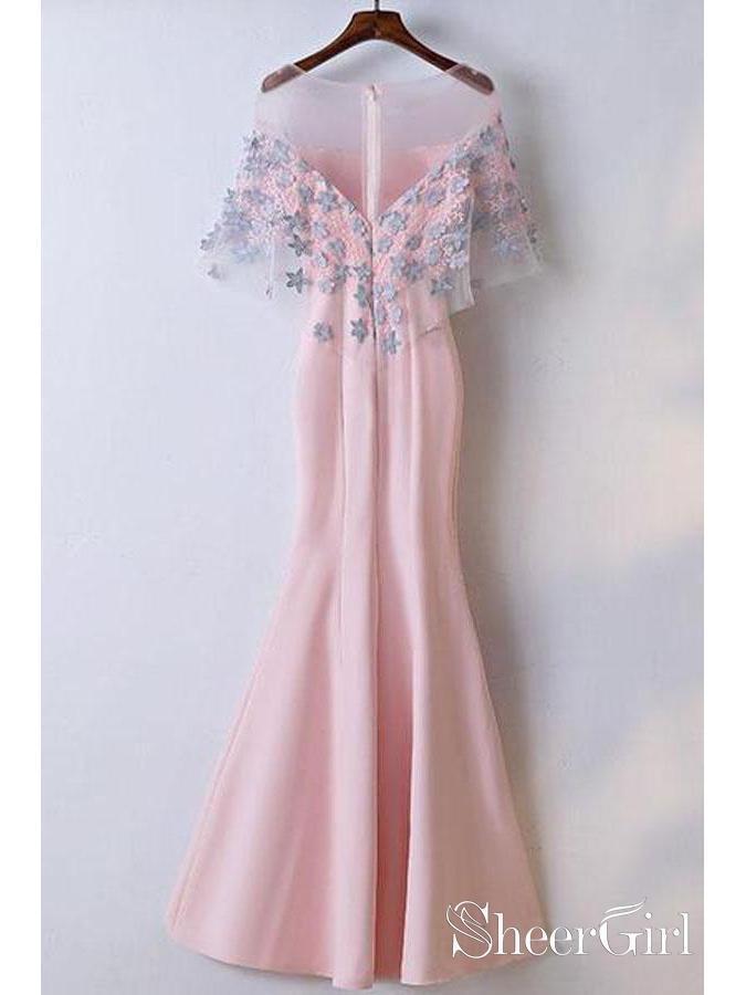 Pink Women's Elegant Formal Dresses See Through Mermaid Prom Dresses ARD1332-SheerGirl
