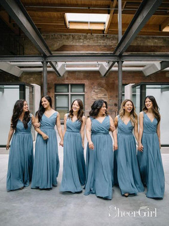 Plus Size Blue Long Bridesmaid Dresses Modest Mother of the Bride Dress PB10094-SheerGirl