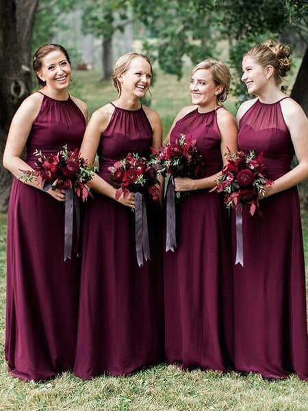 Plus Size Burgundy Long Bridesmaid Dresses with Halter Neck ARD1777 Plus Size Burgundy Long Bridesmaid Dresses with Halter Neck ARD1777