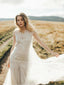 Plus Size Country Wedding Dresses Beaded Applique Sheath Rustic Wedding Dress AWD1202