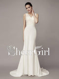 Plus Size Lace Wedding Dresses Mermaid Vintage Ball Gown Wedding Dresses AWD1032-SheerGirl