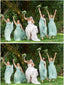 Plus Size Long Mint Bridesmaid Dresses V Neck Tulle Maternity Bridesmaid Dress ARD1703