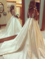 Vestidos de novia de princesa de talla grande Vestidos de novia de tafetán sin espalda baratos AWD1045 