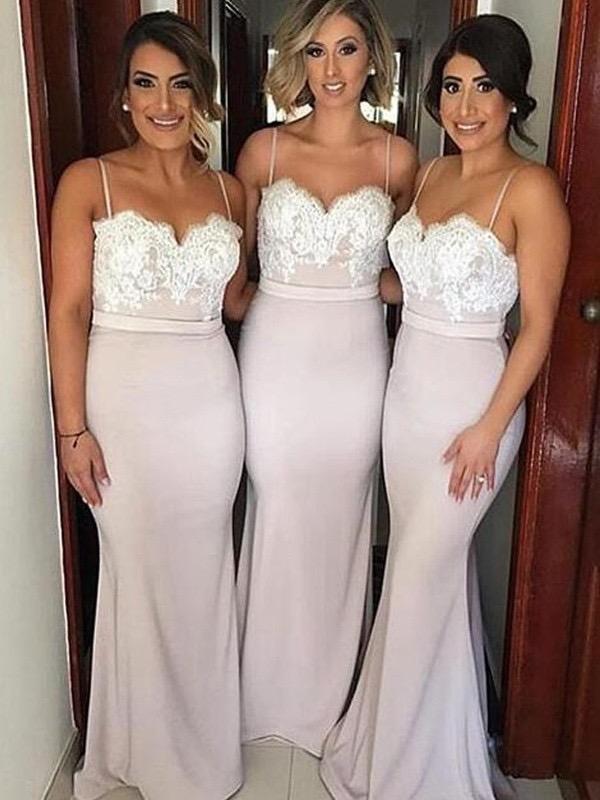 Plus Size Sheath Long Bridesmaid Dresses Lace Top Mermaid Bridesmaid Dresses ARD1180-SheerGirl