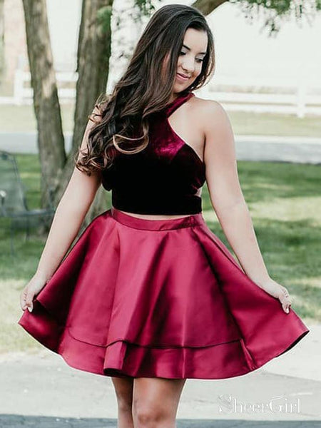 Princess Burgundy Taffeta Two Piece Homecoming Dresses with Pocket,apd2661 Princess Burgundy Taffeta Two Piece Homecoming Dresses with Pocket,apd2661
