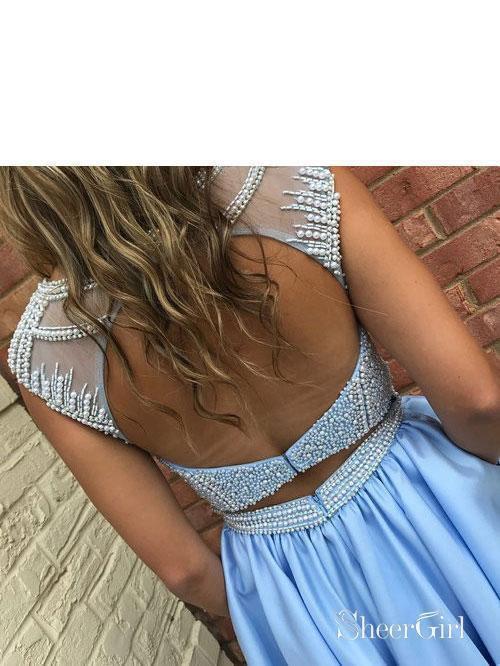 Princess Scoop Neck Satin with Pearl Beaded Bodice Homecoming Dresses APD2760 Princess Scoop Neck Satin with Pearl Beaded Bodice Homecoming Dresses APD2760